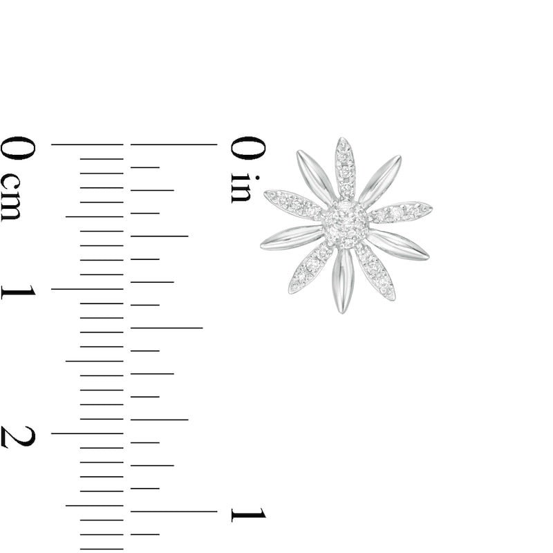 0.17 CT. T.W. Flower Stud Earrings in 10K White Gold