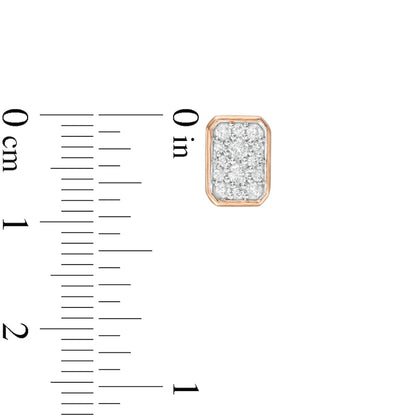 0.2 CT. T.W. Composite Diamond Rectangle Stud Earrings in 10K Rose Gold