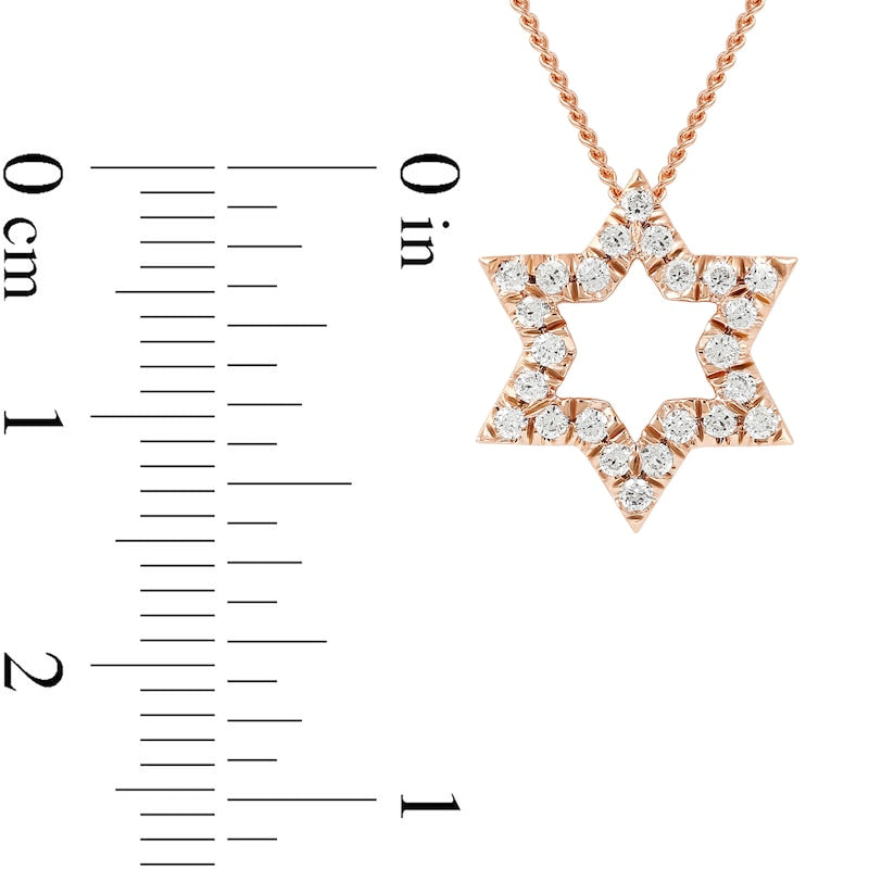 0.2 CT. T.W. Natural Diamond Star Pendant in 14K Rose Gold