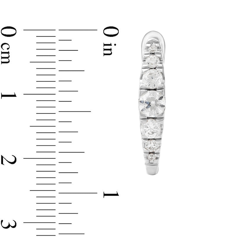 0.33 CT. T.W. Journey Diamond Hoop Earrings in 10K White Gold