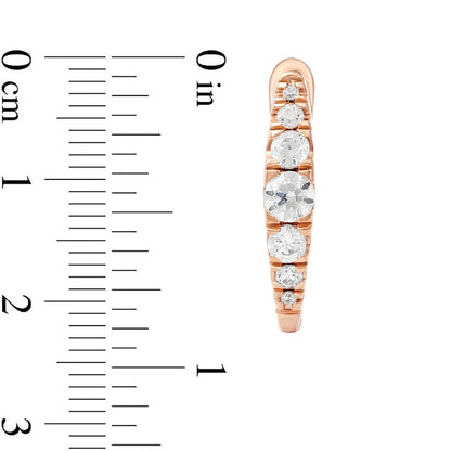 0.33 CT. T.W. Journey Diamond Hoop Earrings in 10K Rose Gold