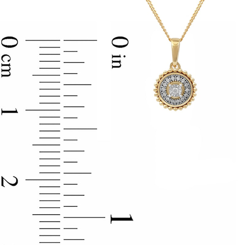 0.05 CT. T.W. Natural Diamond Bead Frame Pendant in 10K Yellow Gold