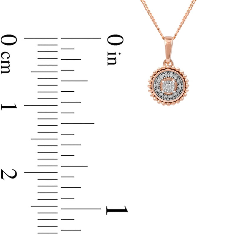 0.05 CT. T.W. Natural Diamond Bead Frame Pendant in 10K Rose Gold