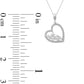 0.33 CT. T.W. Baguette and Round Natural Diamond Scatter Tilted Heart Pendant in 10K White Gold