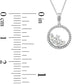 0.33 CT. T.W. Baguette and Round Natural Diamond Scatter Circle Pendant in 10K White Gold