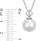11.0-12.0mm Cultured Freshwater Pearl and Natural Diamond Accent Pendant in Sterling Silver