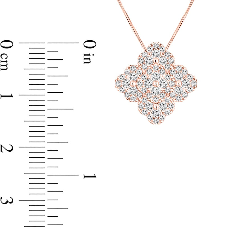 0.5 CT. T.W. Composite Natural Diamond Clover Pendant in 10K Rose Gold