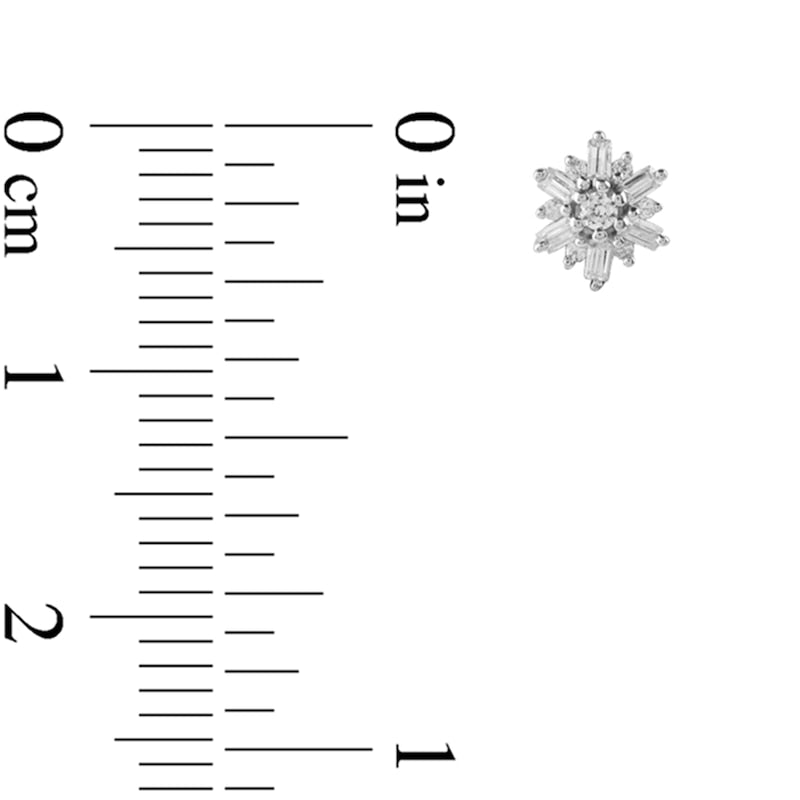 0.17 CT. T.W. Diamond Snowflake Stud Earrings in 10K White Gold