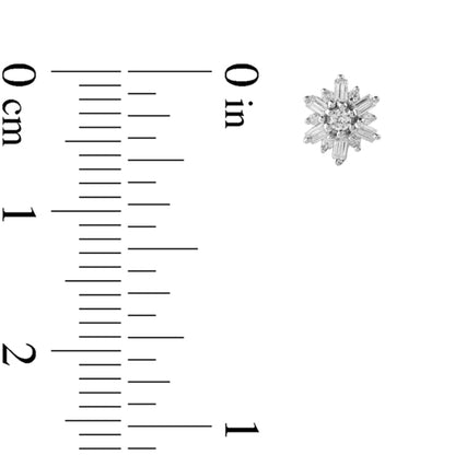 0.17 CT. T.W. Diamond Snowflake Stud Earrings in 10K White Gold