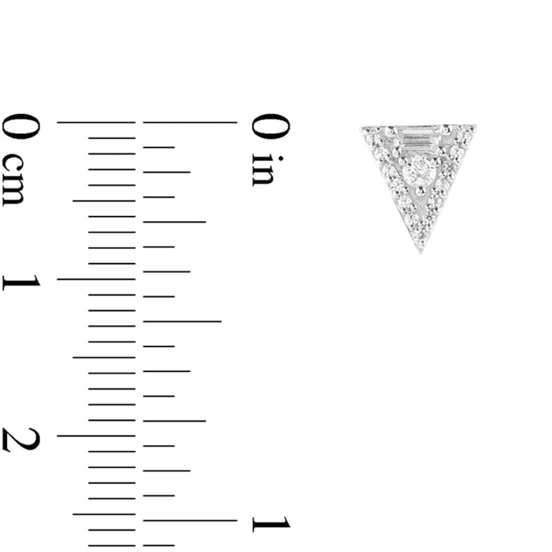 0.25 CT. T.W. Diamond Inverted Triangle Stud Earrings in 10K White Gold