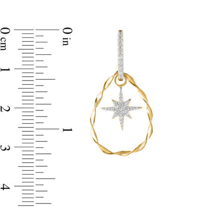 0.5 CT. T.W. Diamond Star Dangle Teardrop Earrings in 10K Gold