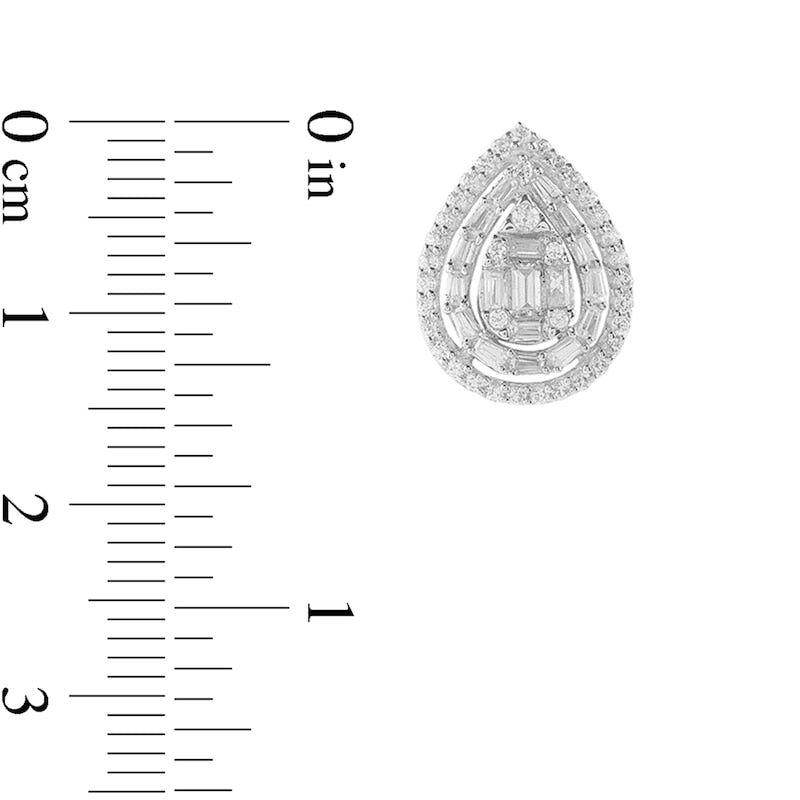 1 CT. T.W. Composite Diamond Teardrop Stud Earrings in 10K White Gold