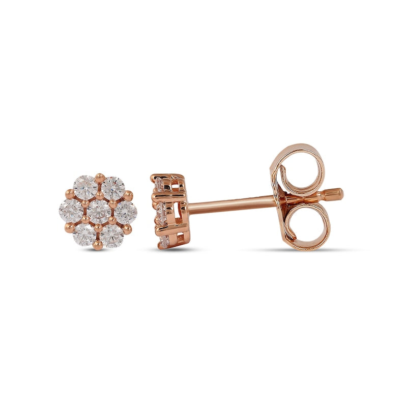 0.2 CT. T.W. Composite Diamond Flower Stud Earrings in 10K Rose Gold