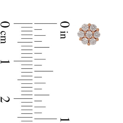 0.2 CT. T.W. Composite Diamond Flower Stud Earrings in 10K Rose Gold
