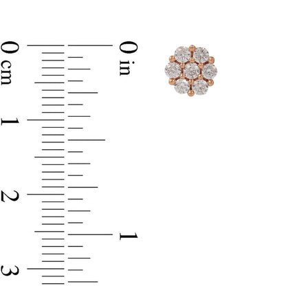 0.25 CT. T.W. Composite Diamond Flower Stud Earrings in 10K Rose Gold
