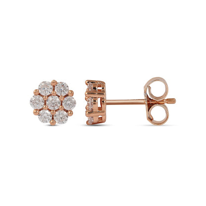 0.33 CT. T.W. Composite Diamond Flower Stud Earrings in 10K Rose Gold