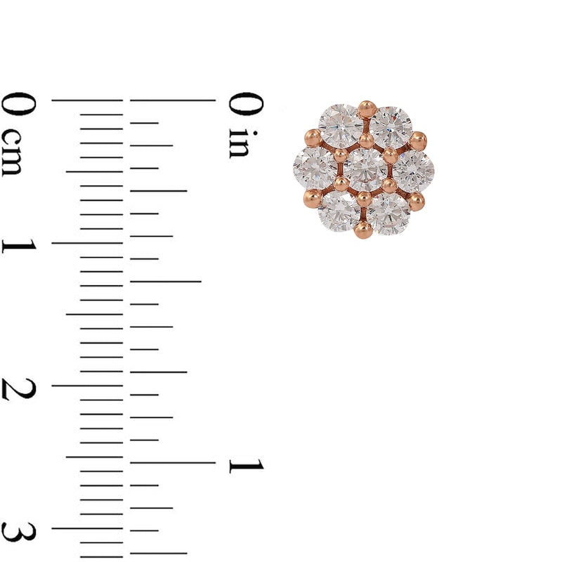 0.75 CT. T.W. Composite Diamond Flower Stud Earrings in 10K Rose Gold