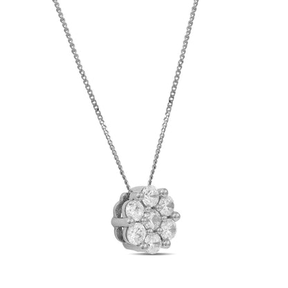 0.2 CT. T.W. Composite Natural Diamond Flower Pendant in 10K White Gold