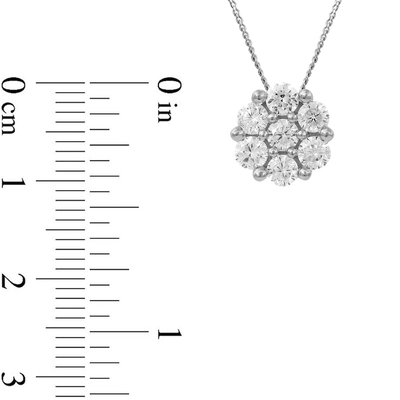 0.2 CT. T.W. Composite Natural Diamond Flower Pendant in 10K White Gold