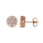 1 CT. T.W. Composite Diamond Flower Stud Earrings in 10K Rose Gold