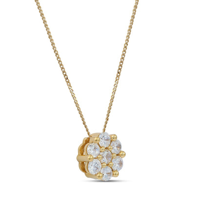0.2 CT. T.W. Composite Natural Diamond Flower Pendant in 10K Yellow Gold