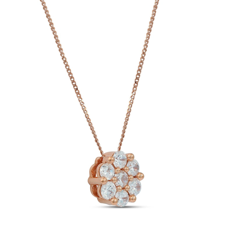 0.2 CT. T.W. Composite Natural Diamond Flower Pendant in 10K Rose Gold