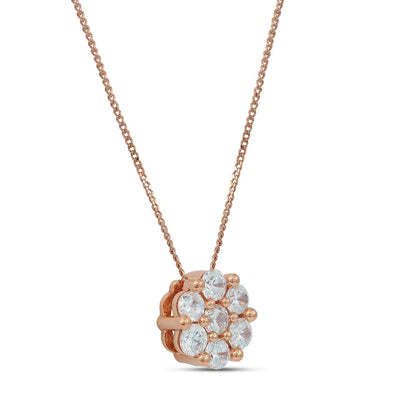 0.2 CT. T.W. Composite Natural Diamond Flower Pendant in 10K Rose Gold