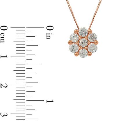 0.2 CT. T.W. Composite Natural Diamond Flower Pendant in 10K Rose Gold