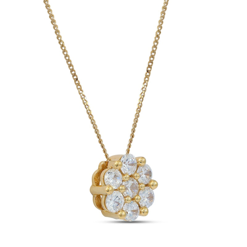 0.25 CT. T.W. Composite Natural Diamond Flower Pendant in 10K Yellow Gold