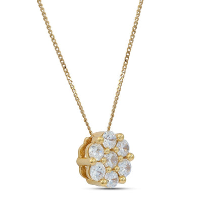0.25 CT. T.W. Composite Natural Diamond Flower Pendant in 10K Yellow Gold