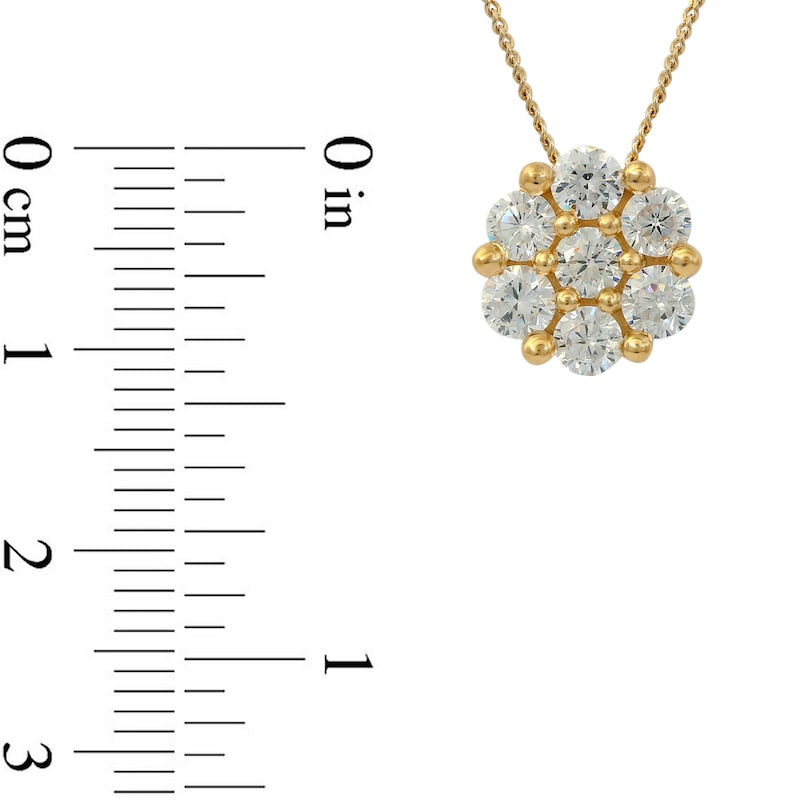 0.25 CT. T.W. Composite Natural Diamond Flower Pendant in 10K Yellow Gold