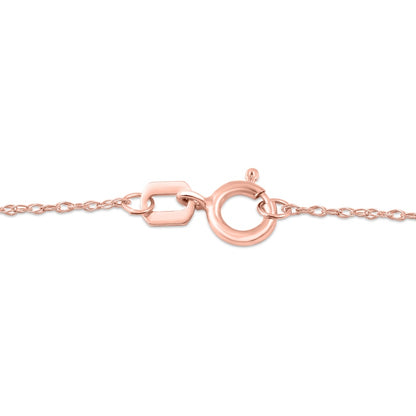 Oval Aquamarine and Natural Diamond Accent Graduated Linear Five Stone Drop Pendant in 10K Rose Gold