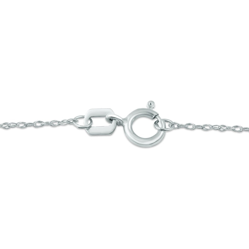 Sideways Emerald-Cut Garnet and White Lab-Created Sapphire Octagonal Frame Necklace in Sterling Silver