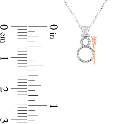 Natural Diamond Accent Snowman Pendant in Sterling Silver and 10K Rose Gold
