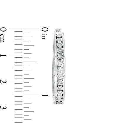 0.25 CT. T.W. Diamond Hoop Earrings in Sterling Silver