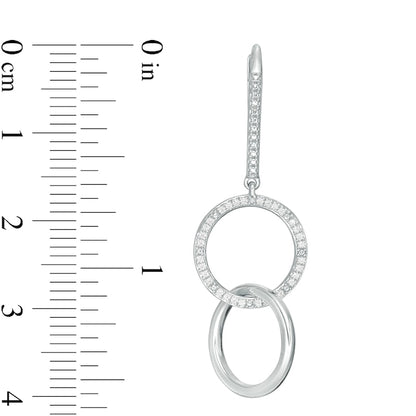 0.2 CT. T.W. Diamond Interlocking Circles Drop Earrings in Sterling Silver