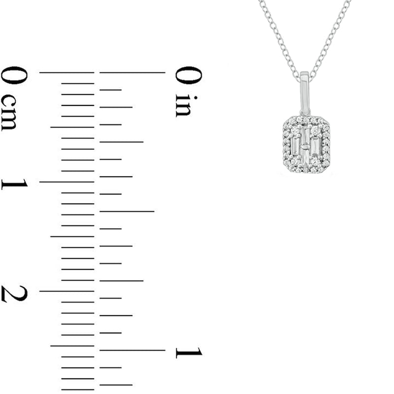 0.2 CT. T.W. Composite Natural Diamond Rectangular Frame Pendant in 10K White Gold