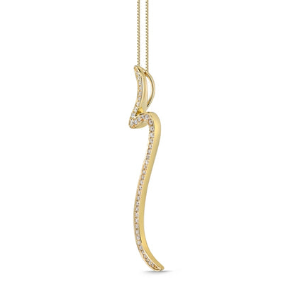 0.25 CT. T.W. Natural Diamond Snake Pendant in 10K Yellow Gold