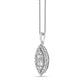 0.25 CT. T.W. Baguette and Round Natural Diamond Marquise Pendant in 10K White Gold