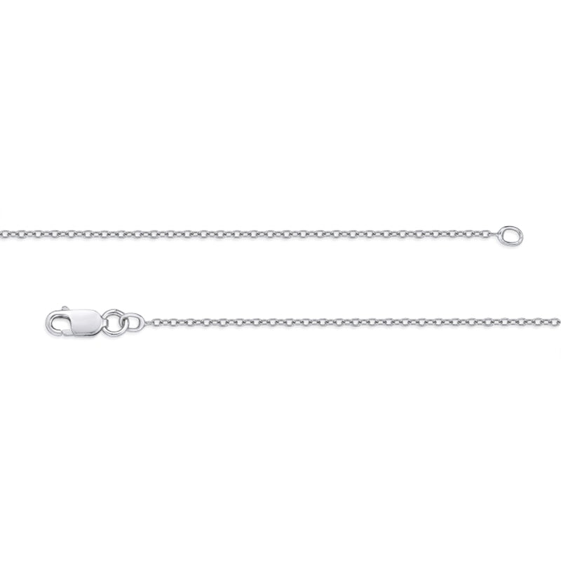 0.2 CT. T.W. Natural Diamond "Mom" Necklace in 14K White Gold