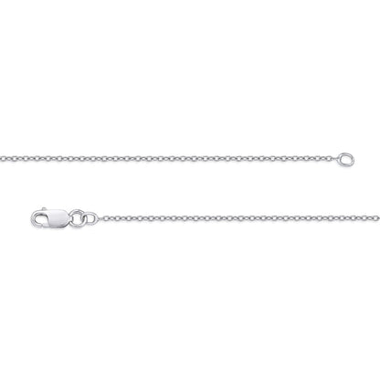 0.2 CT. T.W. Natural Diamond "Mom" Necklace in 14K White Gold