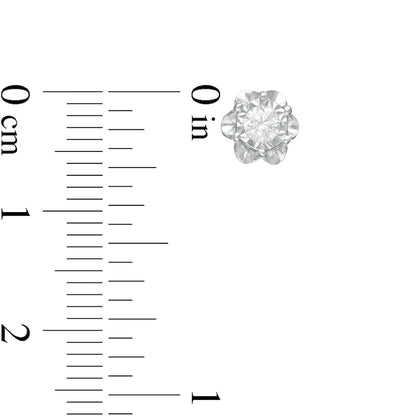 0.17 CT. T.W. Diamond Solitaire Buttercup Stud Earrings in Sterling Silver (J/I3)