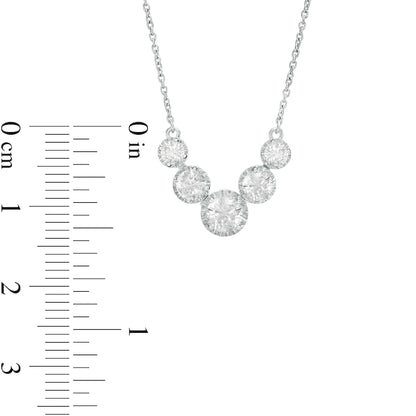Natural Diamonds Amplified 1 CT. T.W. Natural Diamond Five Stone Necklace in 10K White Gold