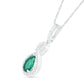 Pear-Shaped Lab-Created Emerald and White Sapphire Infinity Drop Pendant in Sterling Silver