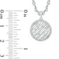0.5 CT. T.W. Baguette and Round Natural Diamond Striped Disc Pendant in 10K White Gold