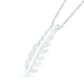 Lab-Created White Sapphire Feather Pendant in Sterling Silver