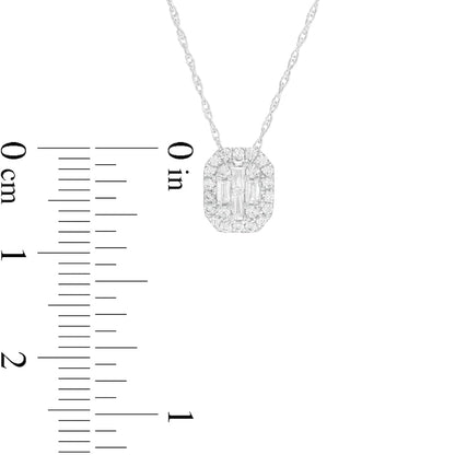 0.25 CT. T.W. Composite Natural Diamond Octagon Frame Pendant in 10K White Gold