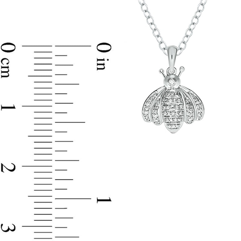 0.05 CT. T.W. Natural Diamond Bumblebee Pendant in Sterling Silver