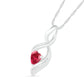 Heart-Shaped Lab-Created Ruby and Diamond Accent Infinity Flame Pendant in Sterling Silver