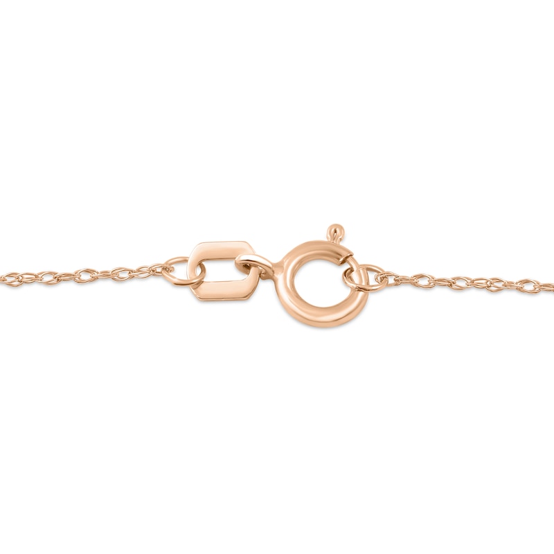 Emerald-Cut Ruby and Natural Diamond Accent Drop Pendant in 10K Rose Gold
